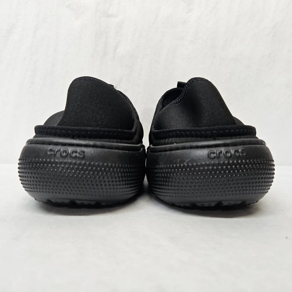 Crocs Classic Puff Moc Faux Fur Lined Slippers 210706-060 Black Mens Size 11